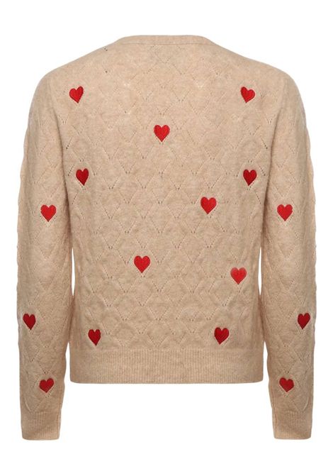 Cardigan Donna con cuori SAINT BARTH | DNN0001 DIANNE DIAMONDS ALPACA02159I LACE HEARTS 11 EMB